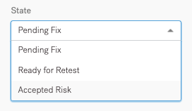 Mark a finding as Accepted Risk